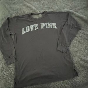 Dark gray and sparkly love pink letters